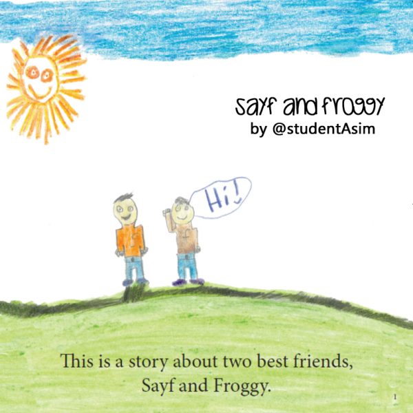 Inside the book: Art work of Sayf and Froggy by @studentAsim